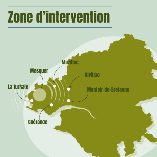 zone d'intervention ppn Jardinier paysagiste Mesquer Guérande